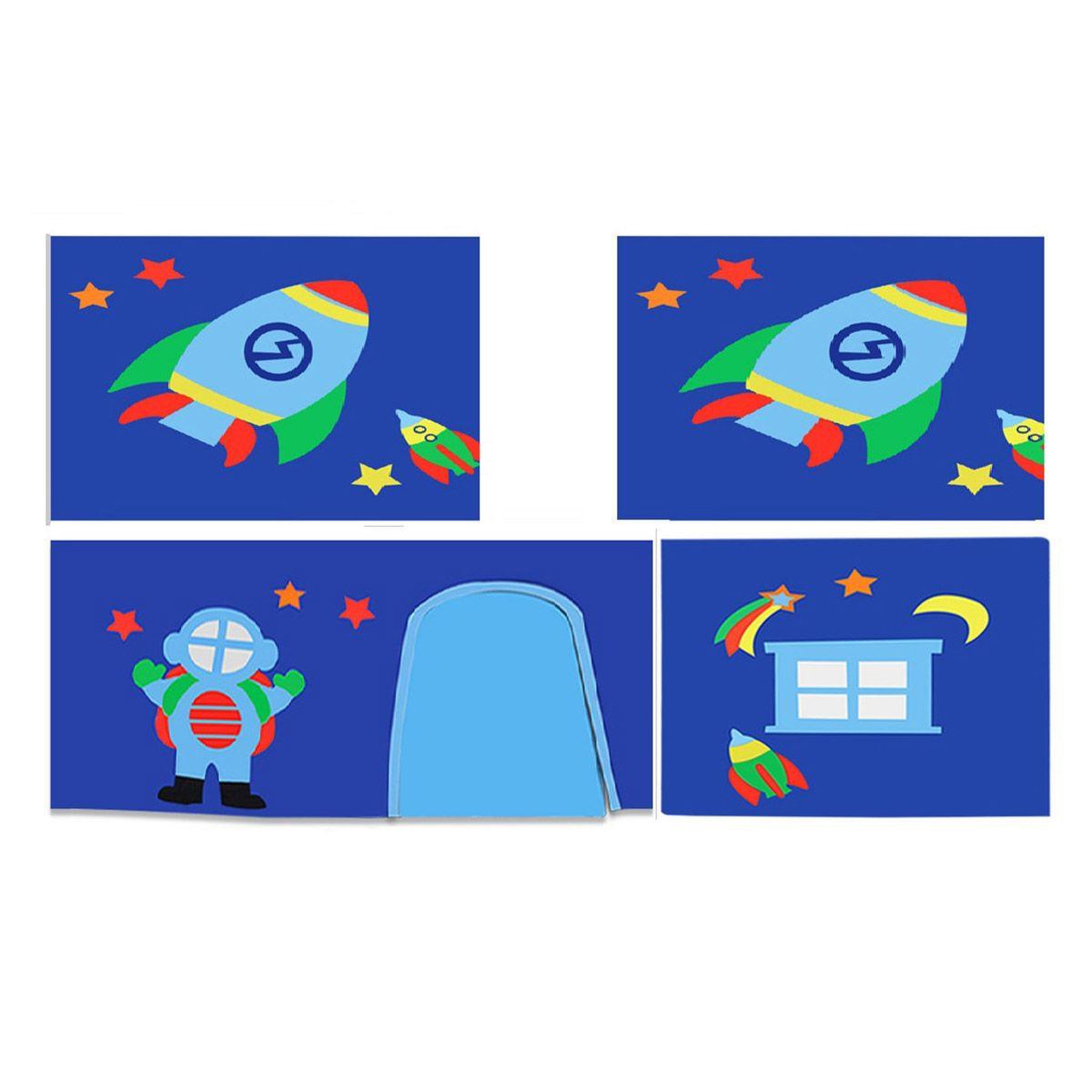 Voir la diapositive 3 : Paris Prix Pack - lit enfant, tente, 3 pochettes & tunnel  pino astronaute ii  blanc