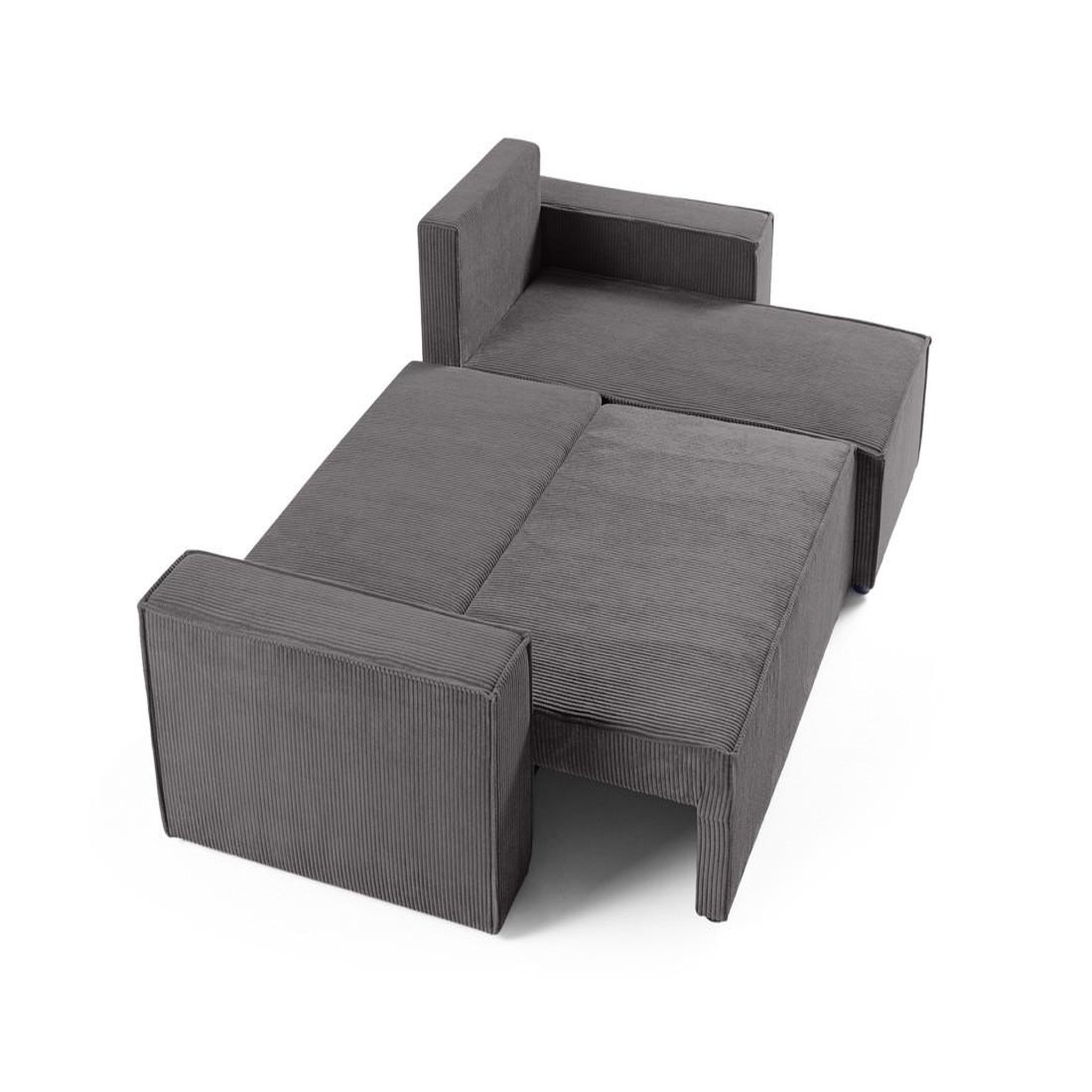 Voir la diapositive 3 : BEST MOBILIER Cezanne - canapé d'angle réversible - 4 places - convertible avec coffre - en velours côtelé