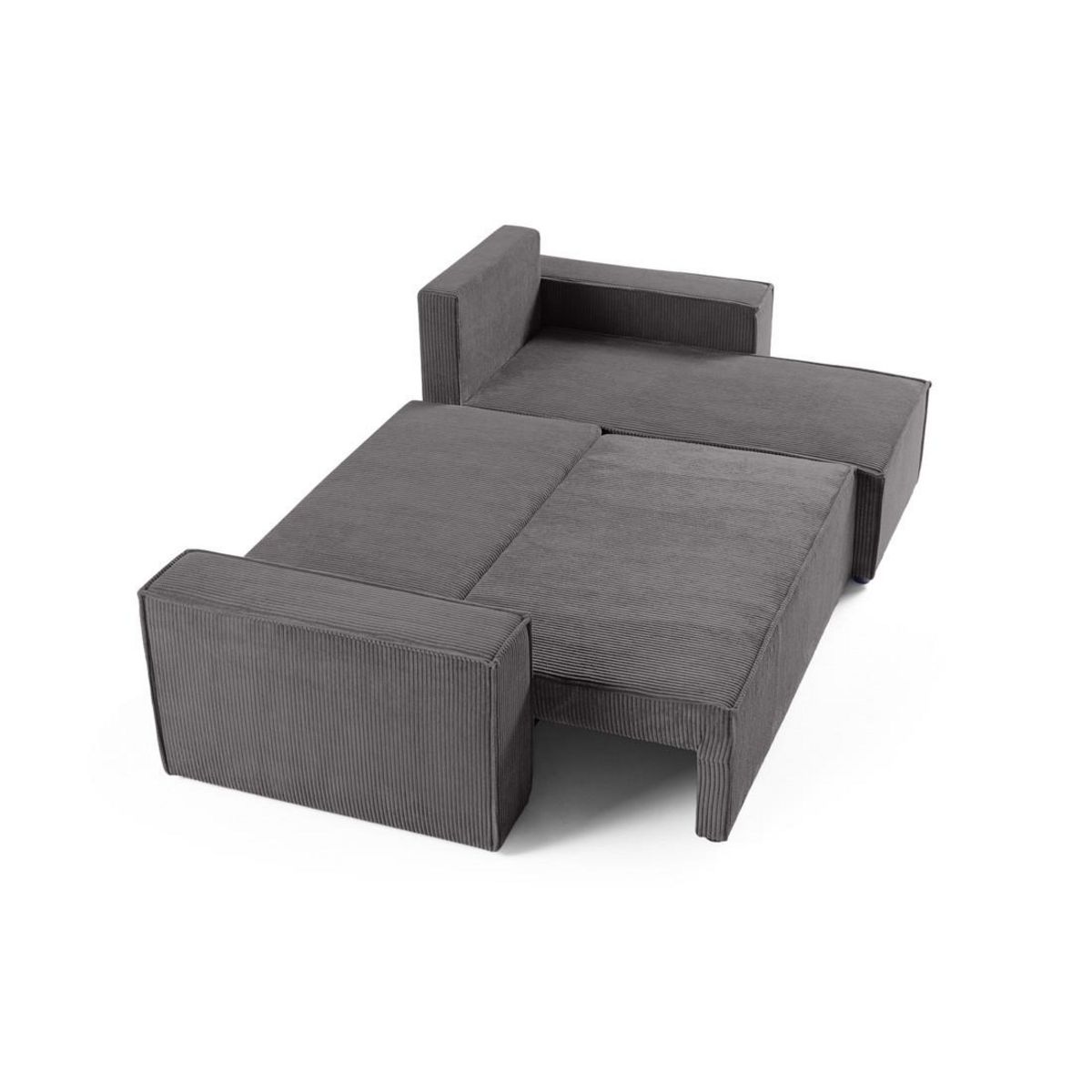 BEST MOBILIER Cezanne - canapé d'angle réversible - 4 places - convertible avec coffre - en velours côtelé