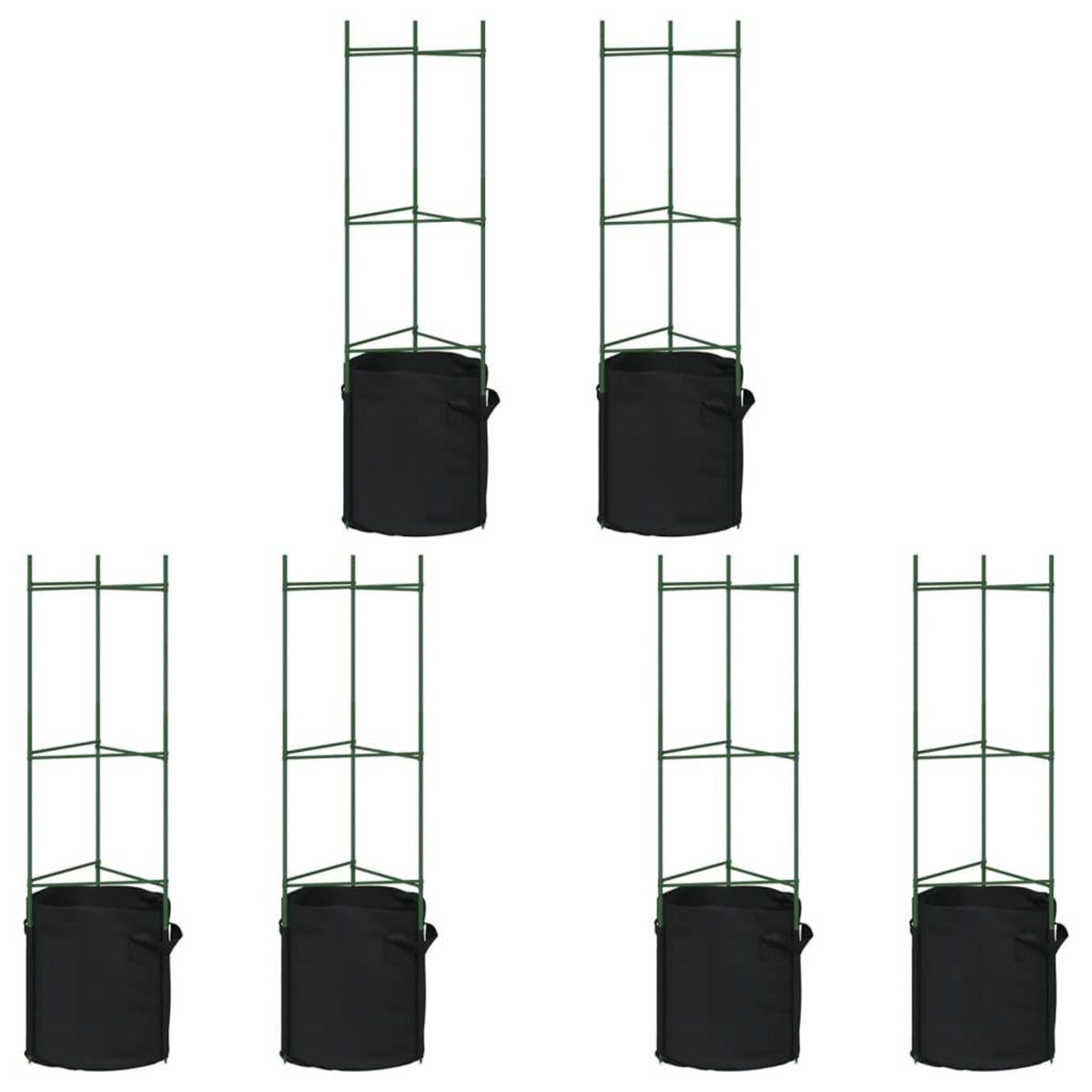 VIDAXL Cages a tomates avec sacs a plantes 6 pcs 116 cm acier et PP