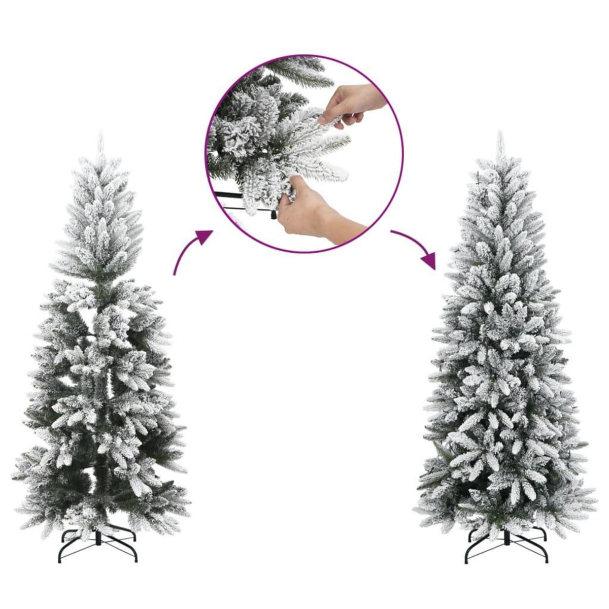 VIDAXL Sapin de Noël artificiel avec neige floquee 210 cm