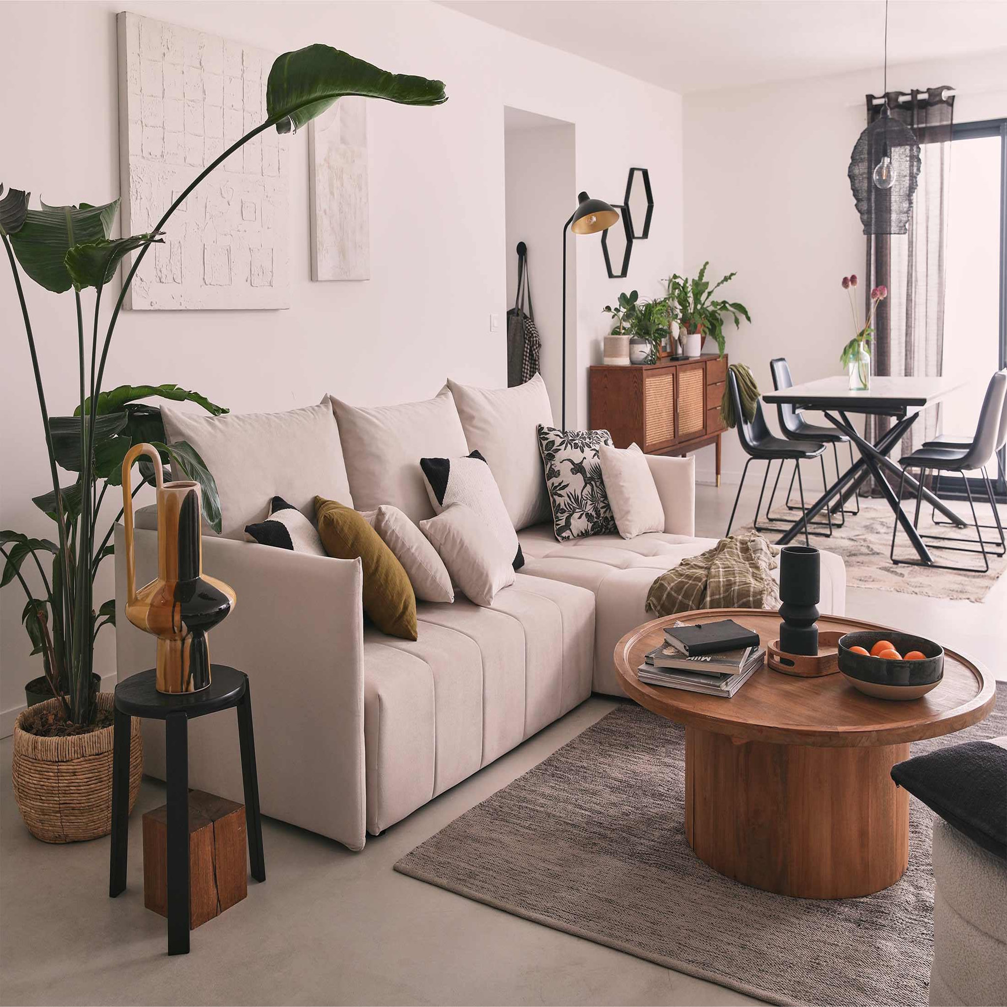 Voir la diapositive 2 : BEST MOBILIER Petra - canapé d'angle réversible - convertible avec coffre - 4 places - en velours