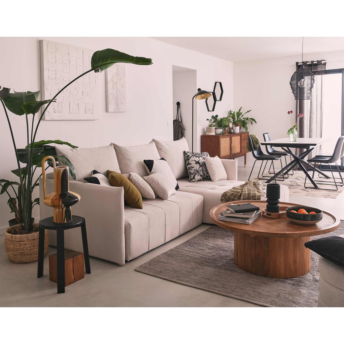 BEST MOBILIER Petra - canapé d'angle réversible - convertible avec coffre - 4 places - en velours