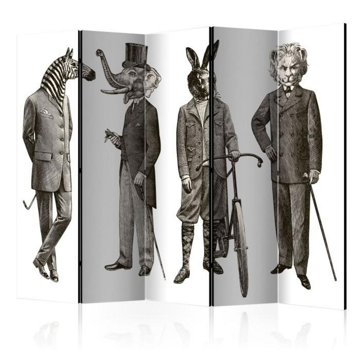 Paris Prix Paravent 5 Volets  Elegant Zoo  172x225cm