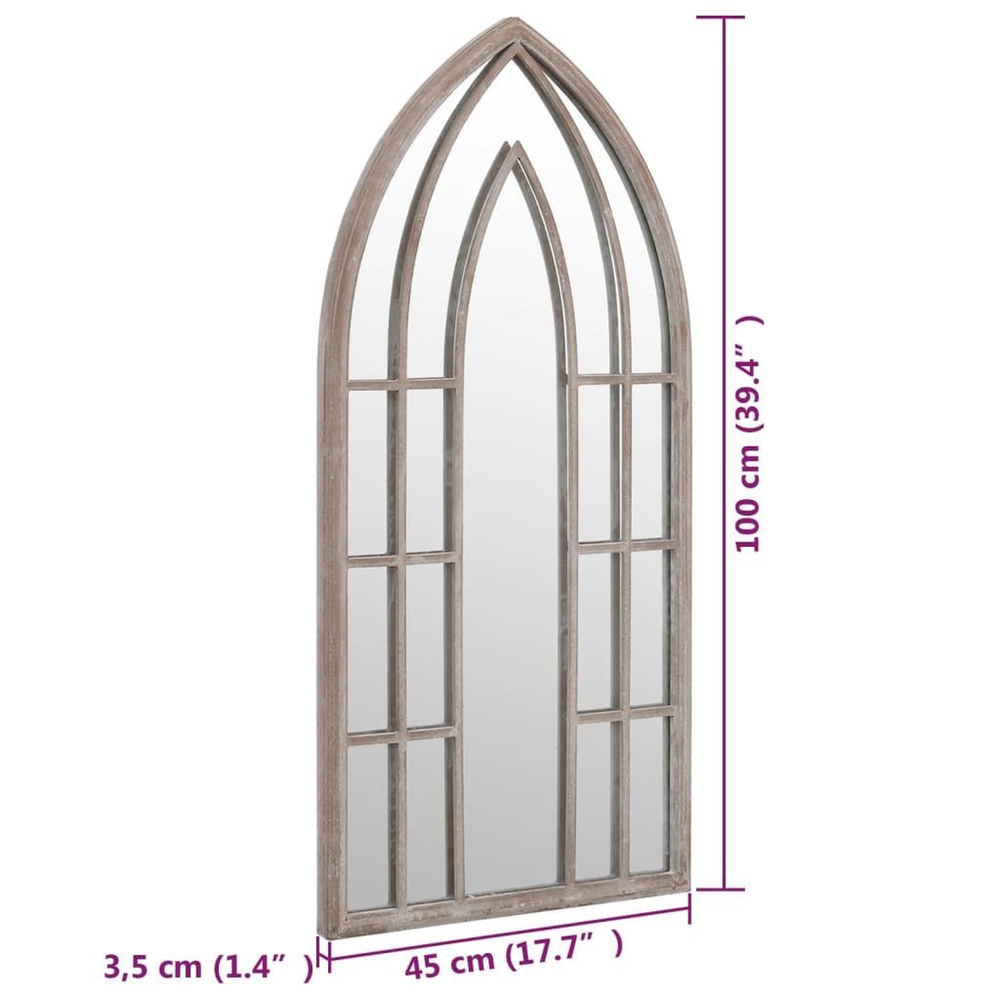 Voir la diapositive 6 : VIDAXL Miroir de jardin Sable 100x45cm Fer pour utilisation exterieure