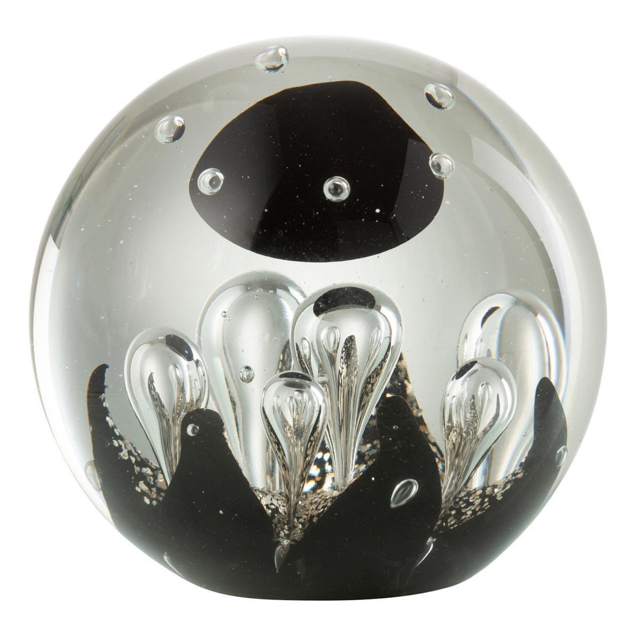 J-LINE Presse-papier en verre  magic  12cm noir