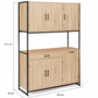 Voir la diapositive 5 : ID MARKET Buffet de cuisine 120 CM DETROIT meuble 6 portes design industriel + tiroir