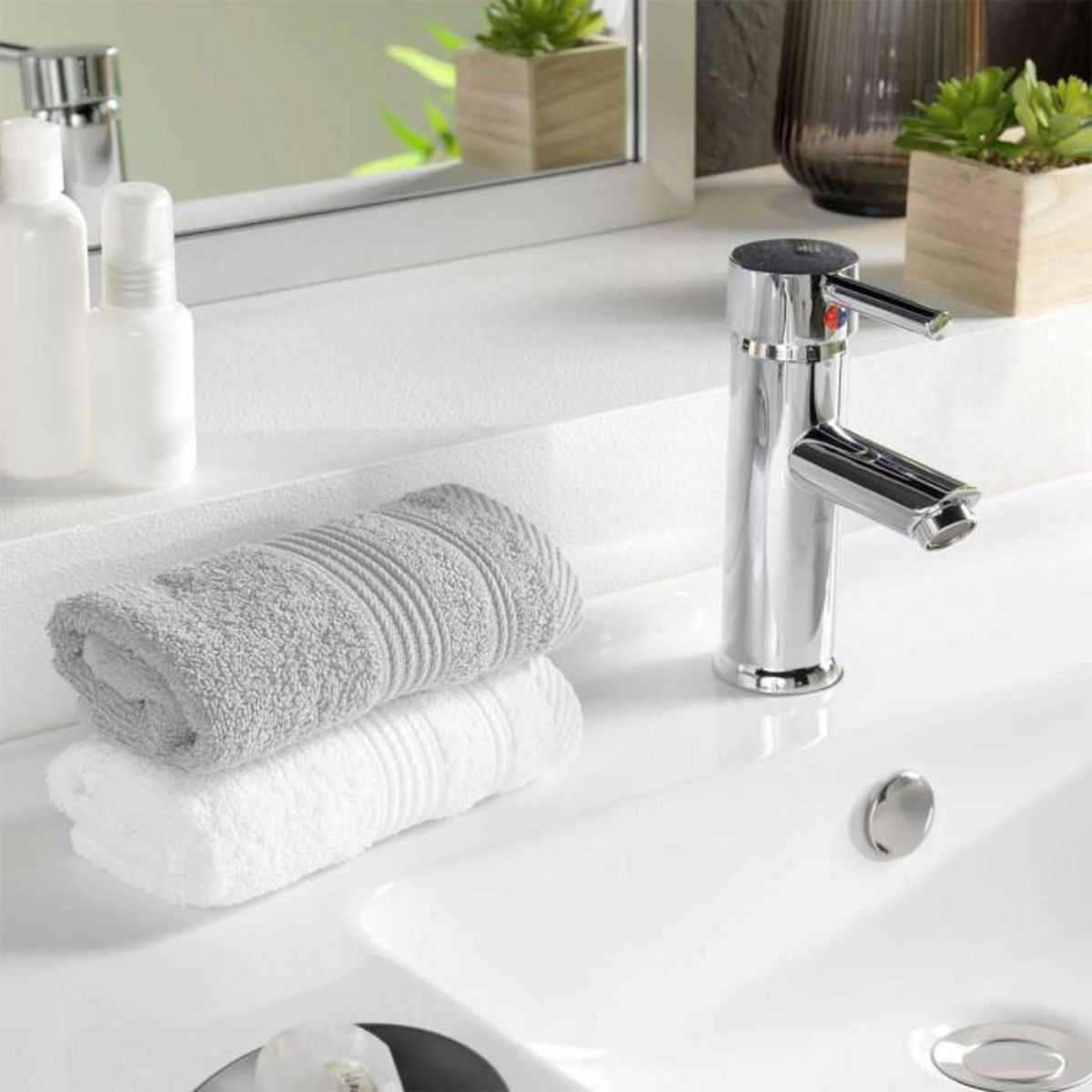 Paris Prix Serviette d'Invité  Tendresse  30x50cm Gris Perle