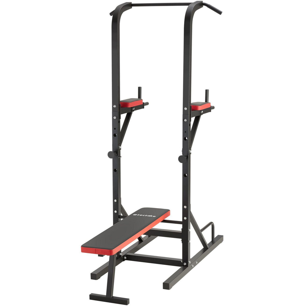 tectake Station de musculation avec banc de musculation pliable noir