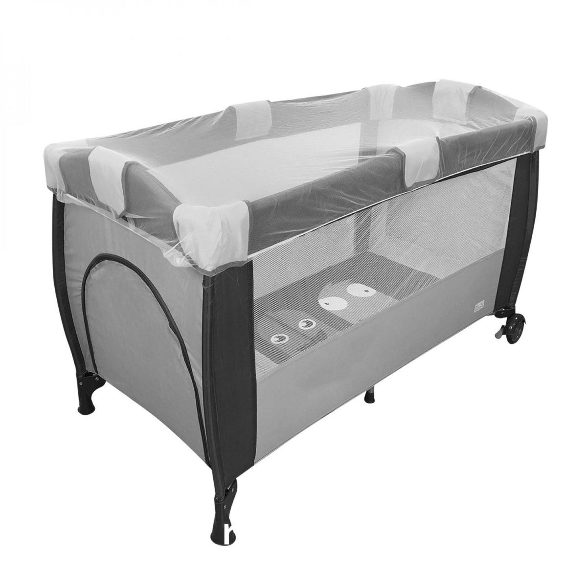 Monsieur Bébé Lot de 2 moustiquaires universelles pour lit bébé 60 x 120 cm - Blanc transparent