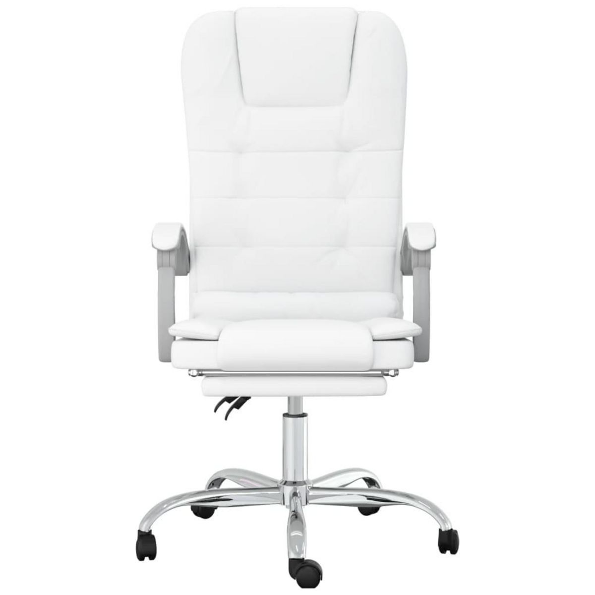 VIDAXL Fauteuil de massage inclinable de bureau Blanc Similicuir