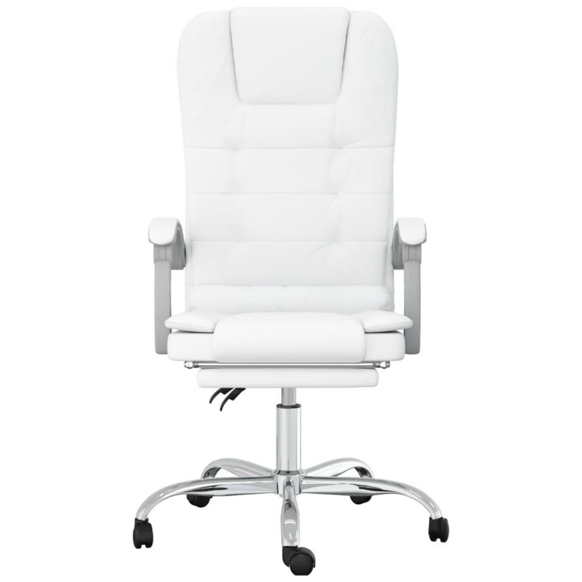 VIDAXL Fauteuil de massage inclinable de bureau Blanc Similicuir