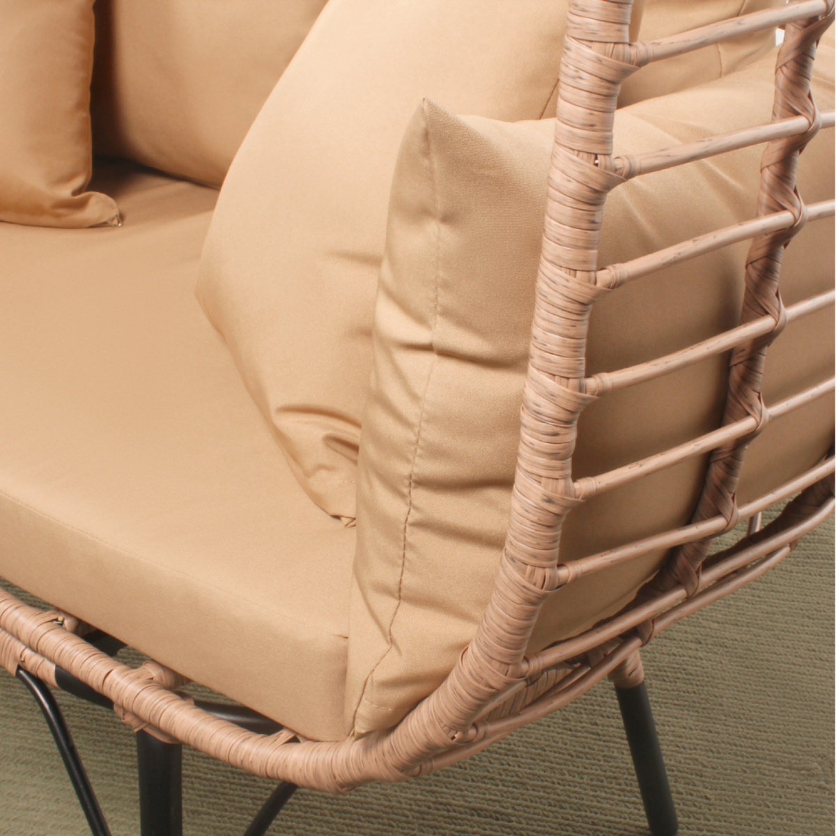 CONCEPT USINE Fauteuil sur pied 2 place en résine effet rotin JANE