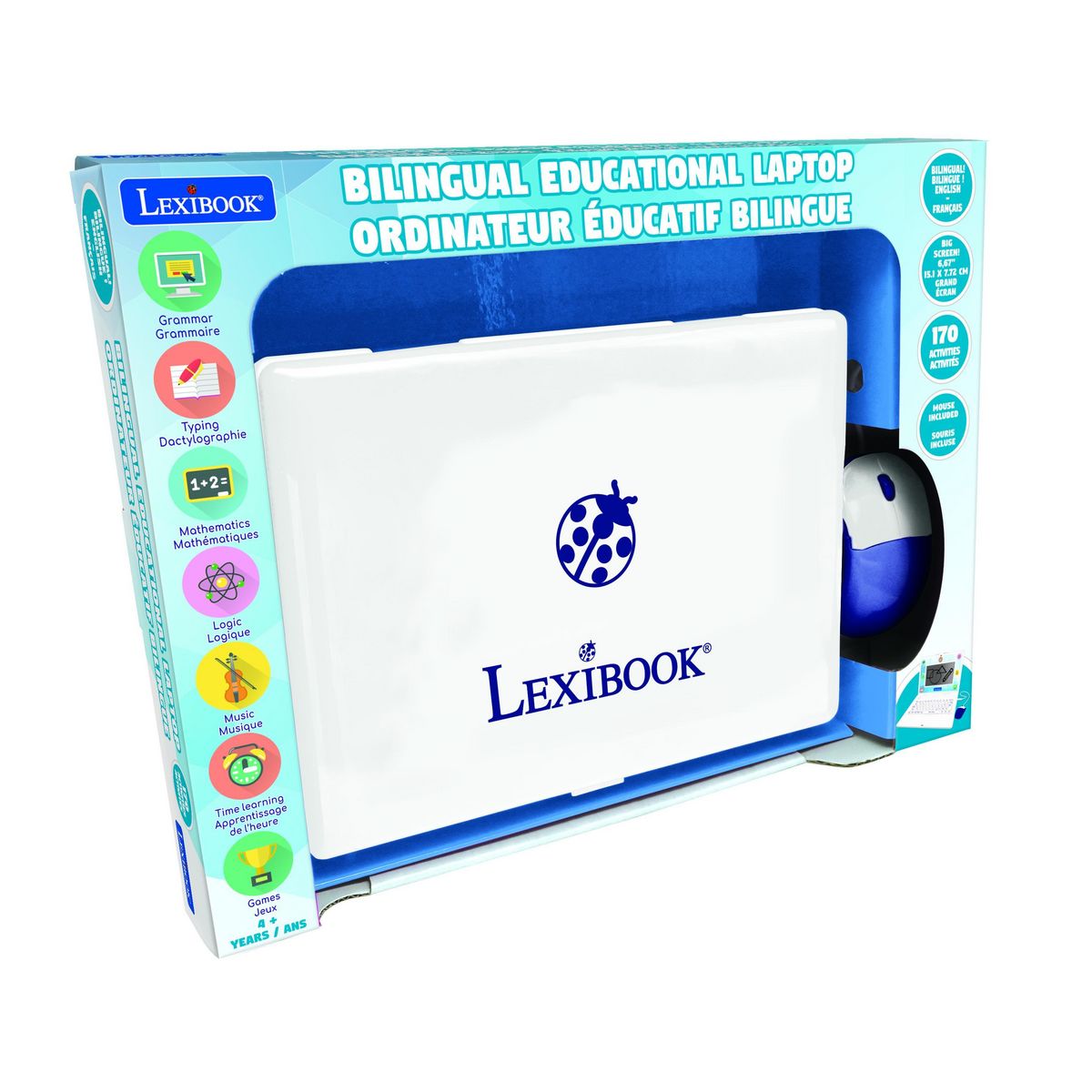 Lexibook Ordinateur portable 6.7” éducatif bilingue anglais et français