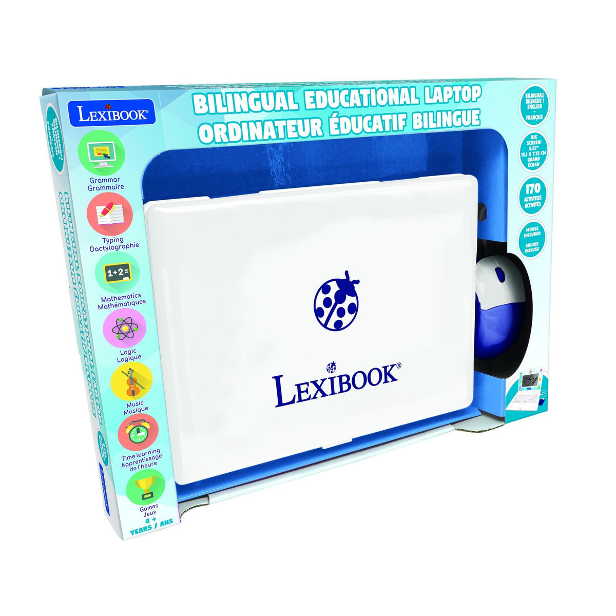 Lexibook Ordinateur portable 6.7” éducatif bilingue anglais et français