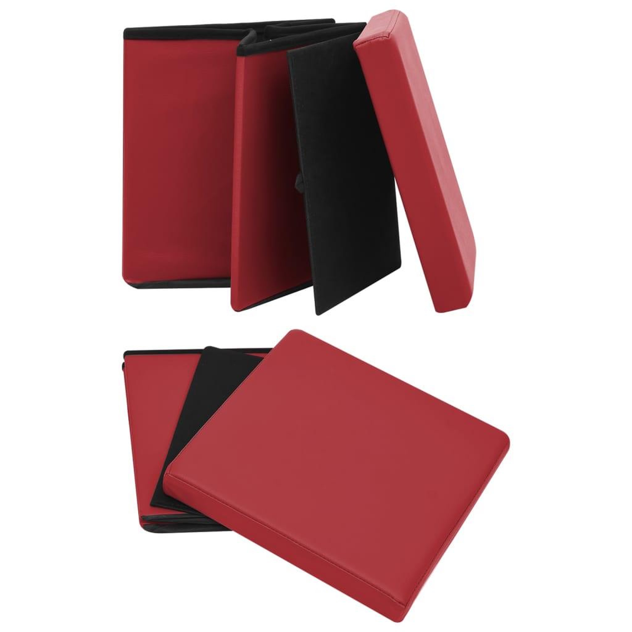 Voir la diapositive 5 : VIDAXL Tabouret de rangement pliable Rouge bordeaux PVC