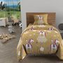 Voir la diapositive 2 : SOLEIL D'OCRE Ensemble couette et parure 5 Pièces LICORNES jaune pour lit en 90x190 cm, par Soleil d'ocre