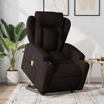 VIDAXL Fauteuil inclinable de massage electrique Marron fonce Tissu