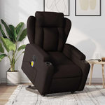 VIDAXL Fauteuil inclinable de massage electrique Marron fonce Tissu