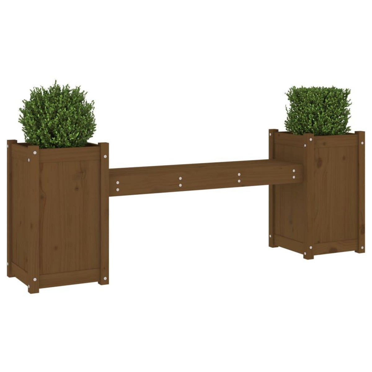 VIDAXL Banc avec jardinieres marron miel bois massif de pin