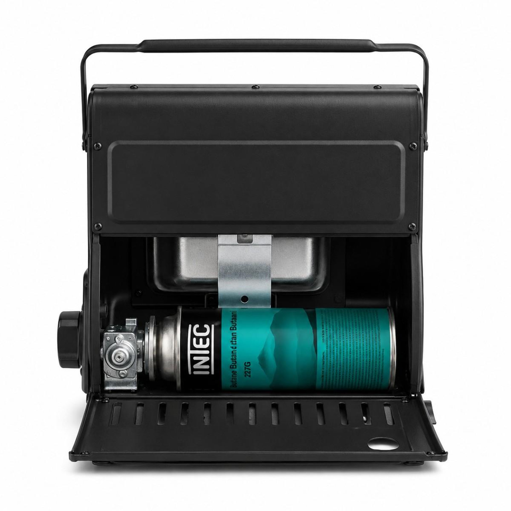 Voir la diapositive 4 : INTEC Chauffage à gaz portable 1700w fuego + 8 cartouches butane en417 piezo hsc ods anti-basculement intec