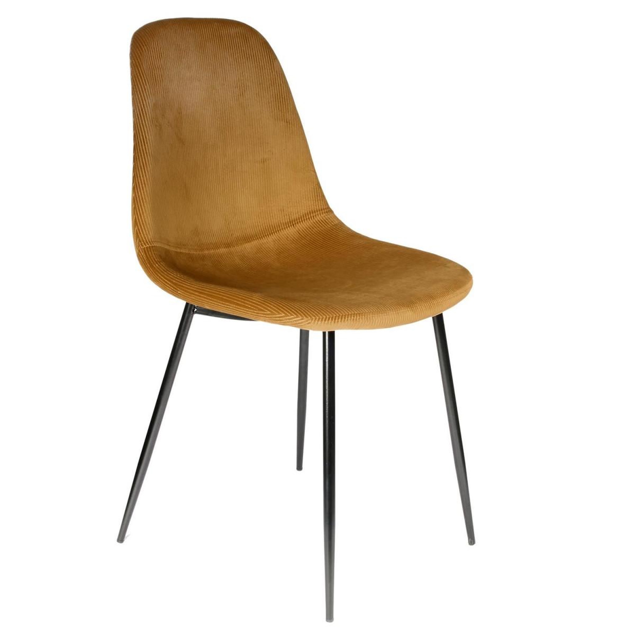 Voir la diapositive 2 : The Home Deco Factory Lot de 4 chaises velours  giulia  85cm moutarde