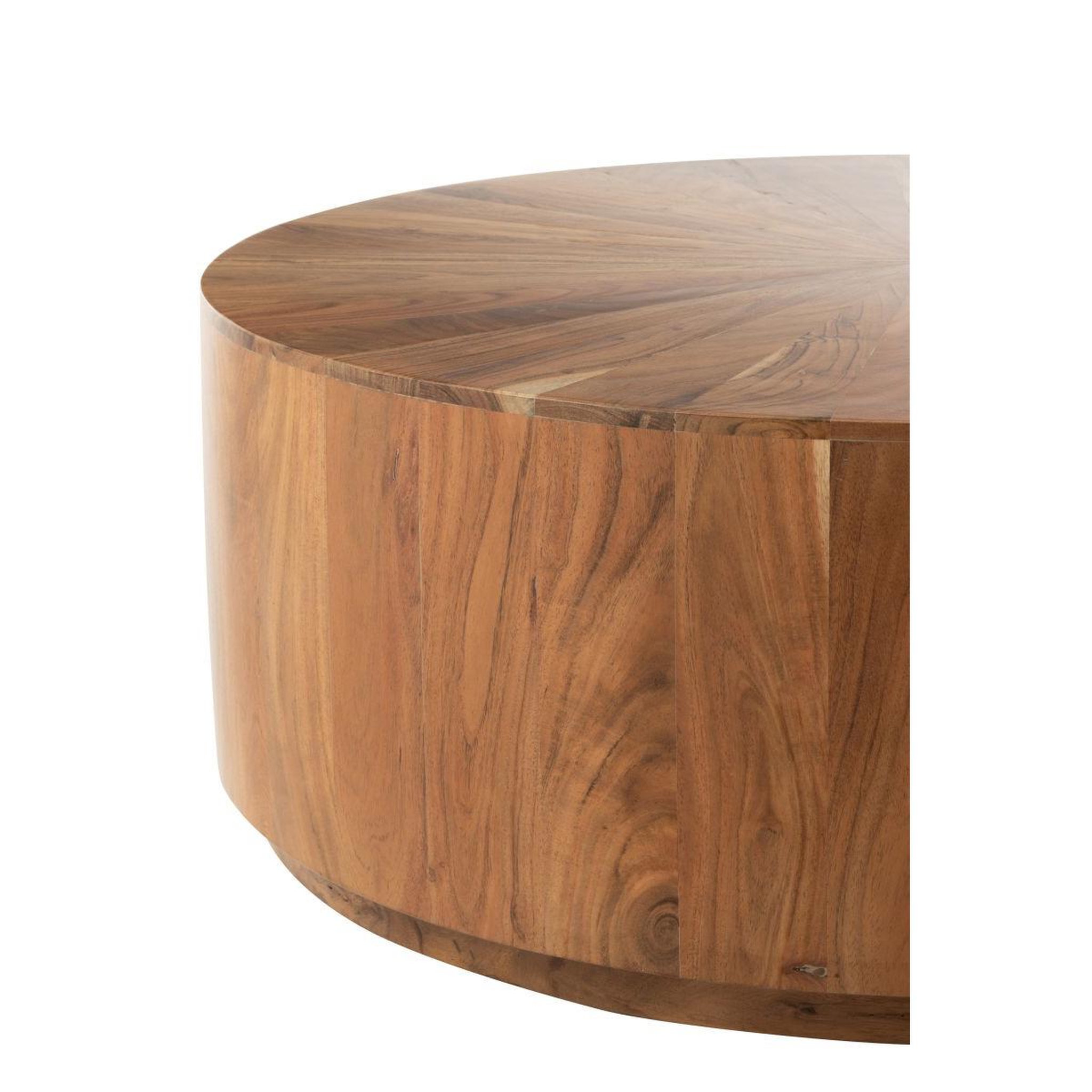 Voir la diapositive 4 : J-LINE Table basse en bois  glenda  90cm naturel