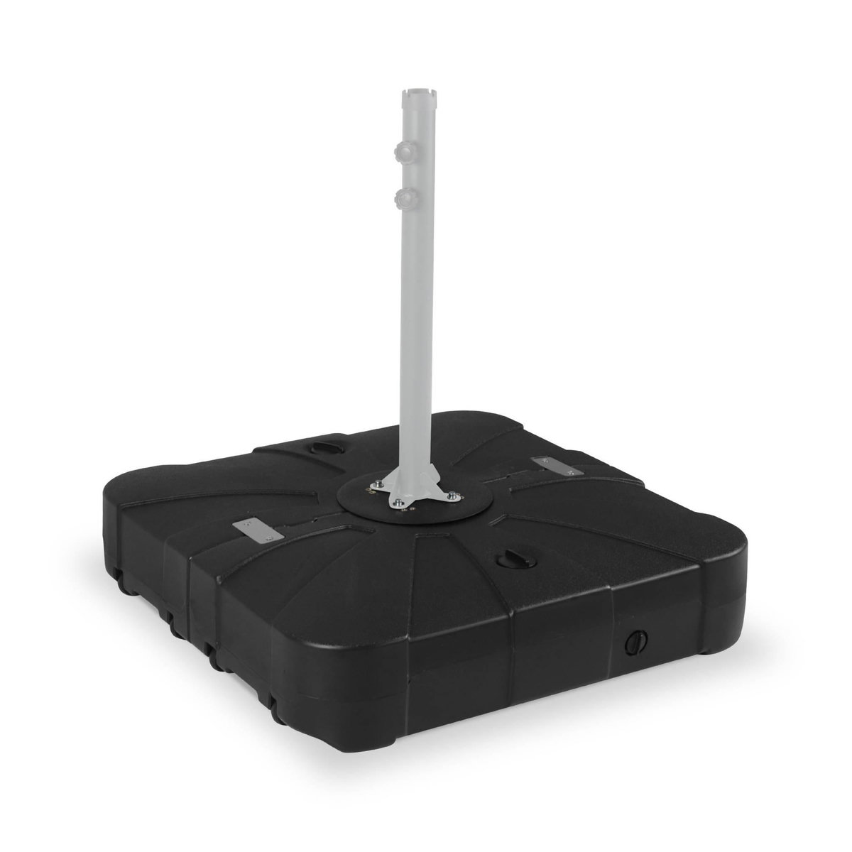 SWEEEK Pied pour parasol déporté remplissable 100L en plastique noir avec roulettes - Base à lester