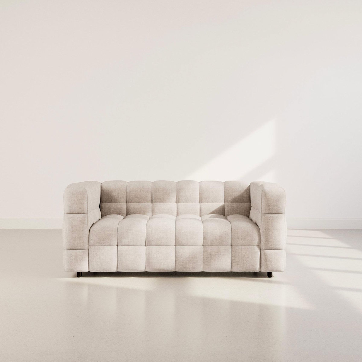 BEST MOBILIER Augustin - canapé droit 3 places en velours texturé