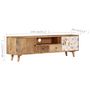 Voir la diapositive 6 : VIDAXL Meuble TV 140x30x40 cm Bois de manguier massif