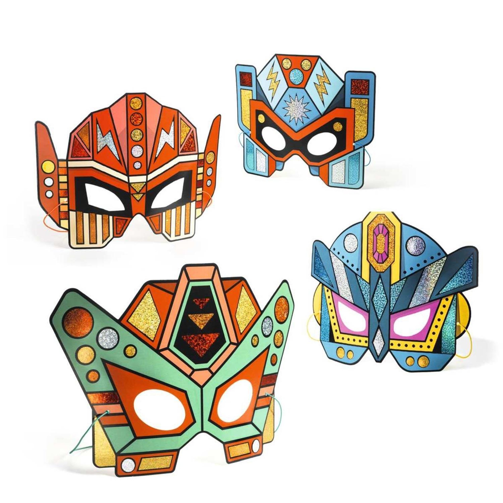Voir la diapositive 5 : Djeco Do it Yourself Masques à métalliser Super Robots