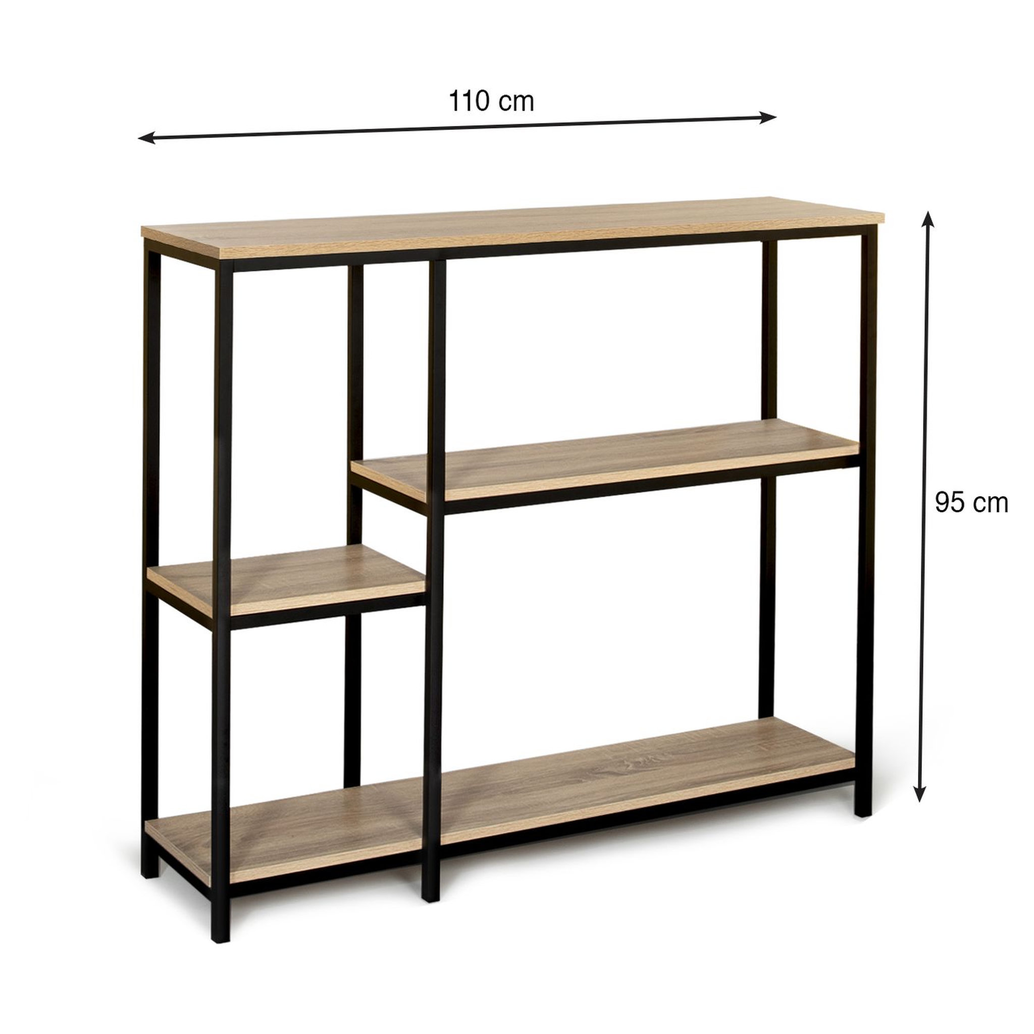 Voir la diapositive 5 : Console style industriel 4 plateaux L110 cm HOUSTON