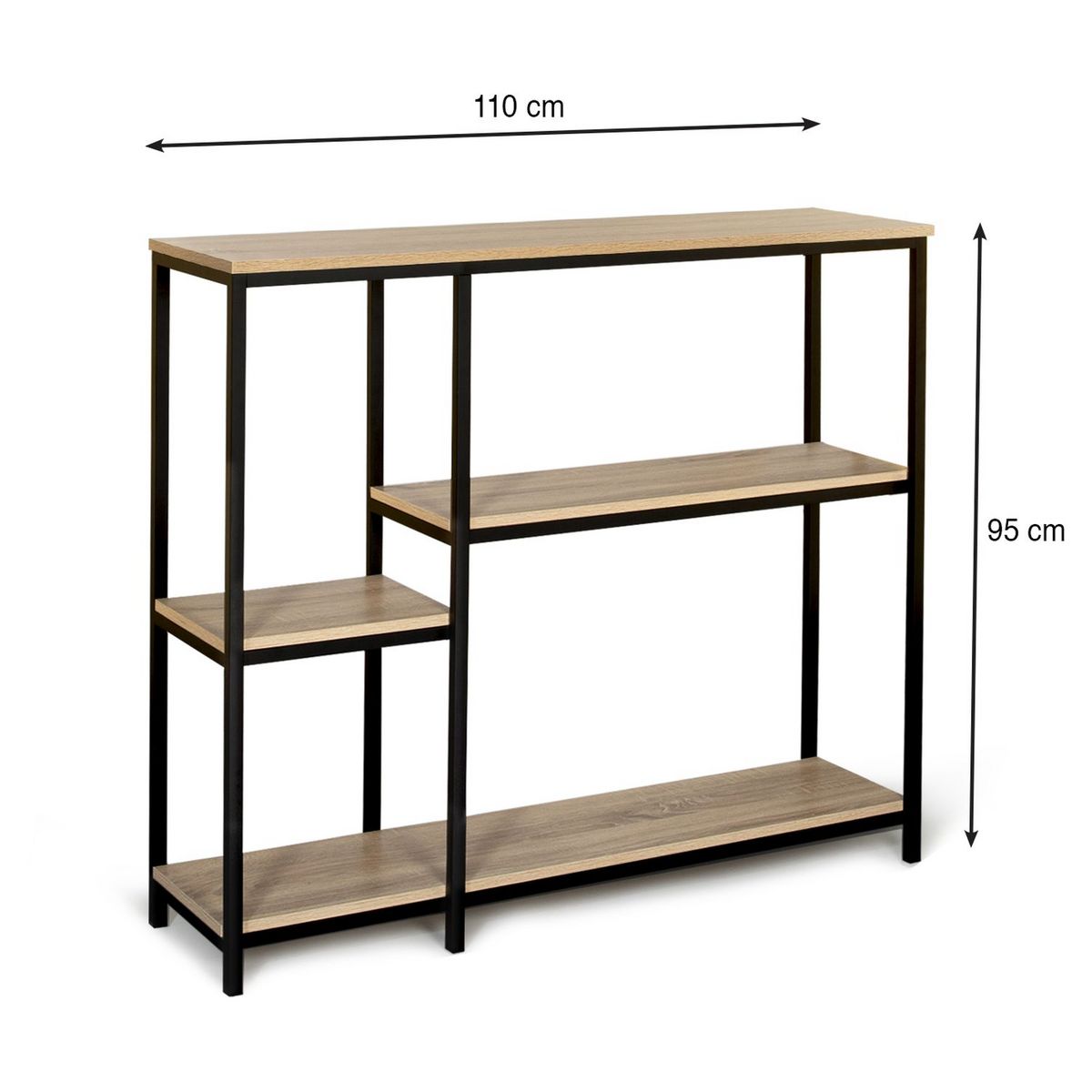 Console style industriel 4 plateaux L110 cm HOUSTON