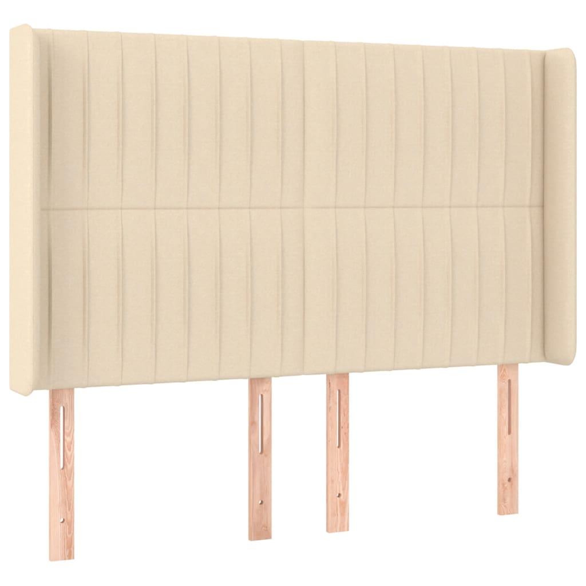 Voir la diapositive 3 : VIDAXL Tete de lit a LED Creme 147x16x118/128 cm Tissu