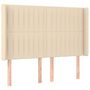 Voir la diapositive 3 : VIDAXL Tete de lit a LED Creme 147x16x118/128 cm Tissu