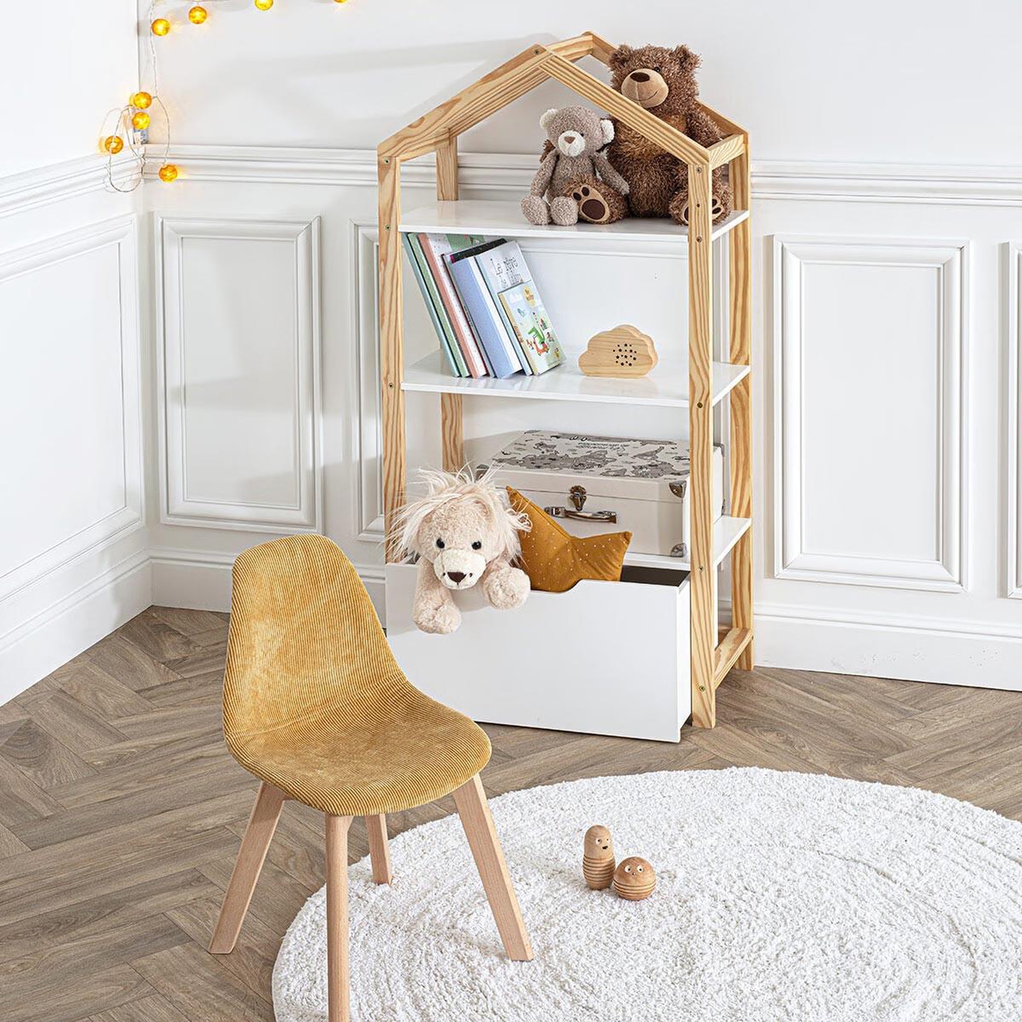 Voir la diapositive 4 : Atmosphera Kids Bibliothèque 3 étagères enfant  maison  120cm blanc