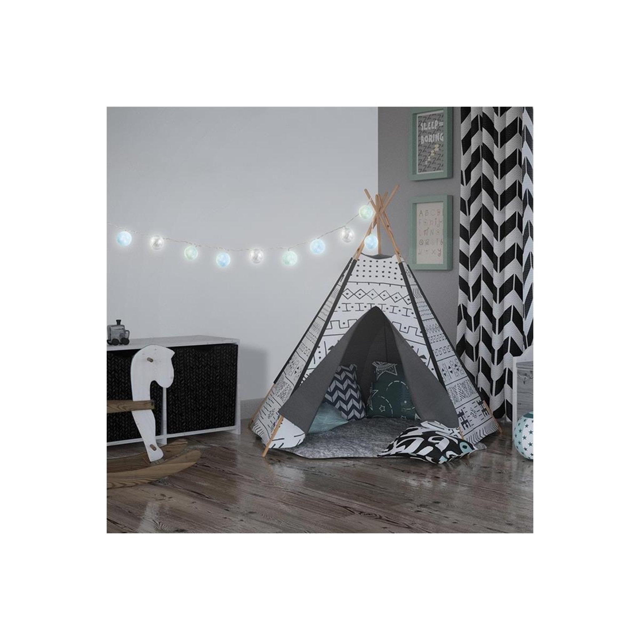 Voir la diapositive 5 : The Home Deco Factory Guirlande lumineuse à led  10 boules  192cm bleu