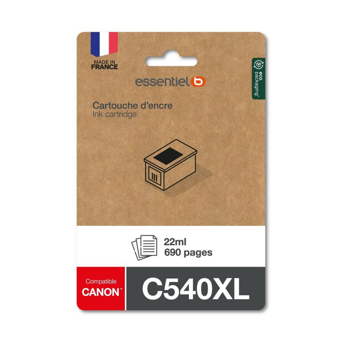 ESSENTIEL B Cartouche d'encre Compatible C540 XL Haute Capacité Noire