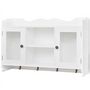 Voir la diapositive 2 : VIDAXL Vitrine murale avec etagere de Livre / DVD / Verre en MDF Blanc