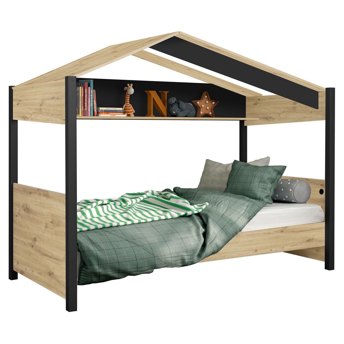 Lit cabane enfant 90x200 cm NOE