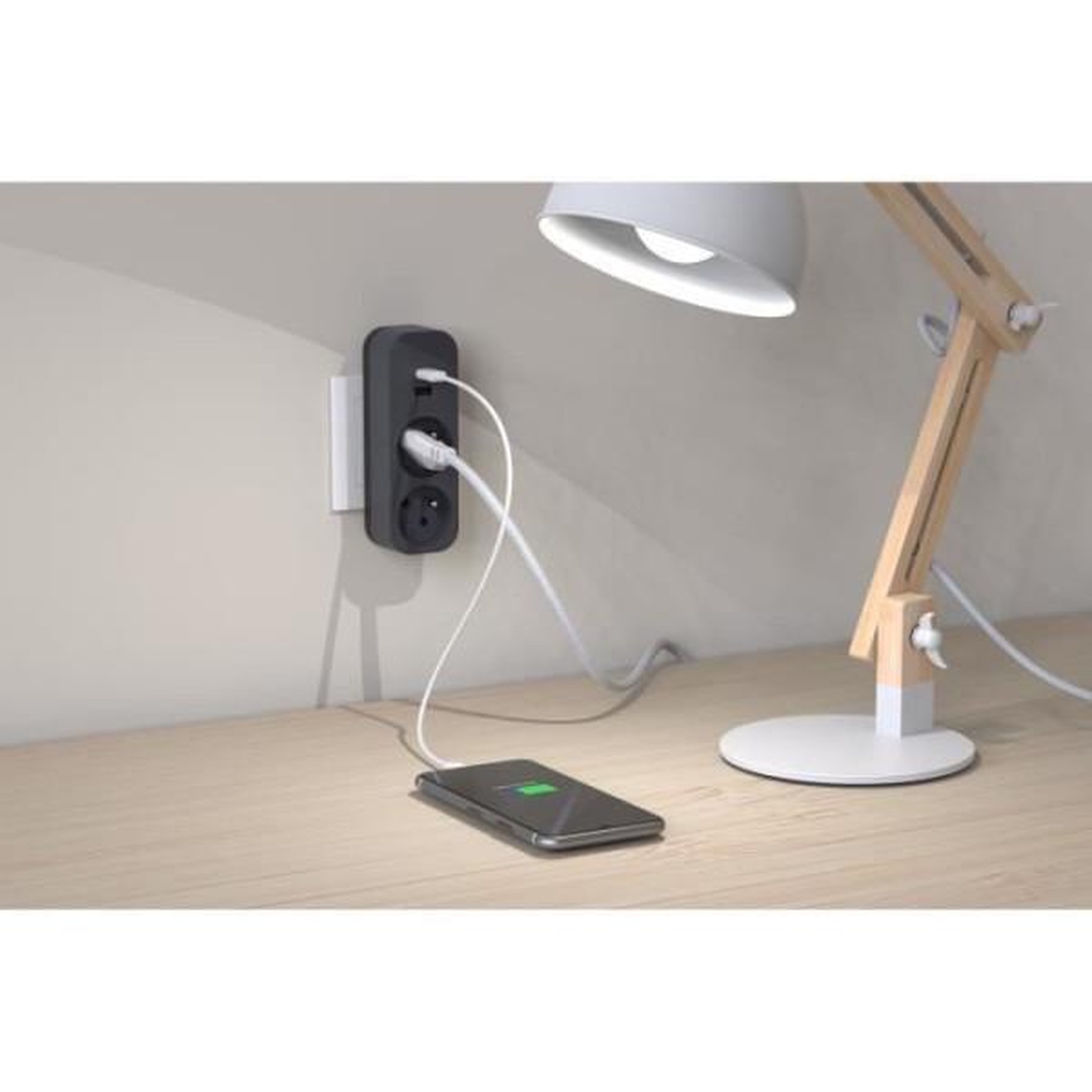 Voir la diapositive 2 : QUARX Biplite - quarx - 2p 16a - avec usb-a et usb-c, conforme nf