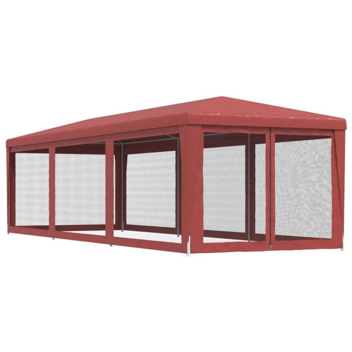 VIDAXL Tente de fete avec 8 parois laterales en maille Rouge 3x9m PEHD