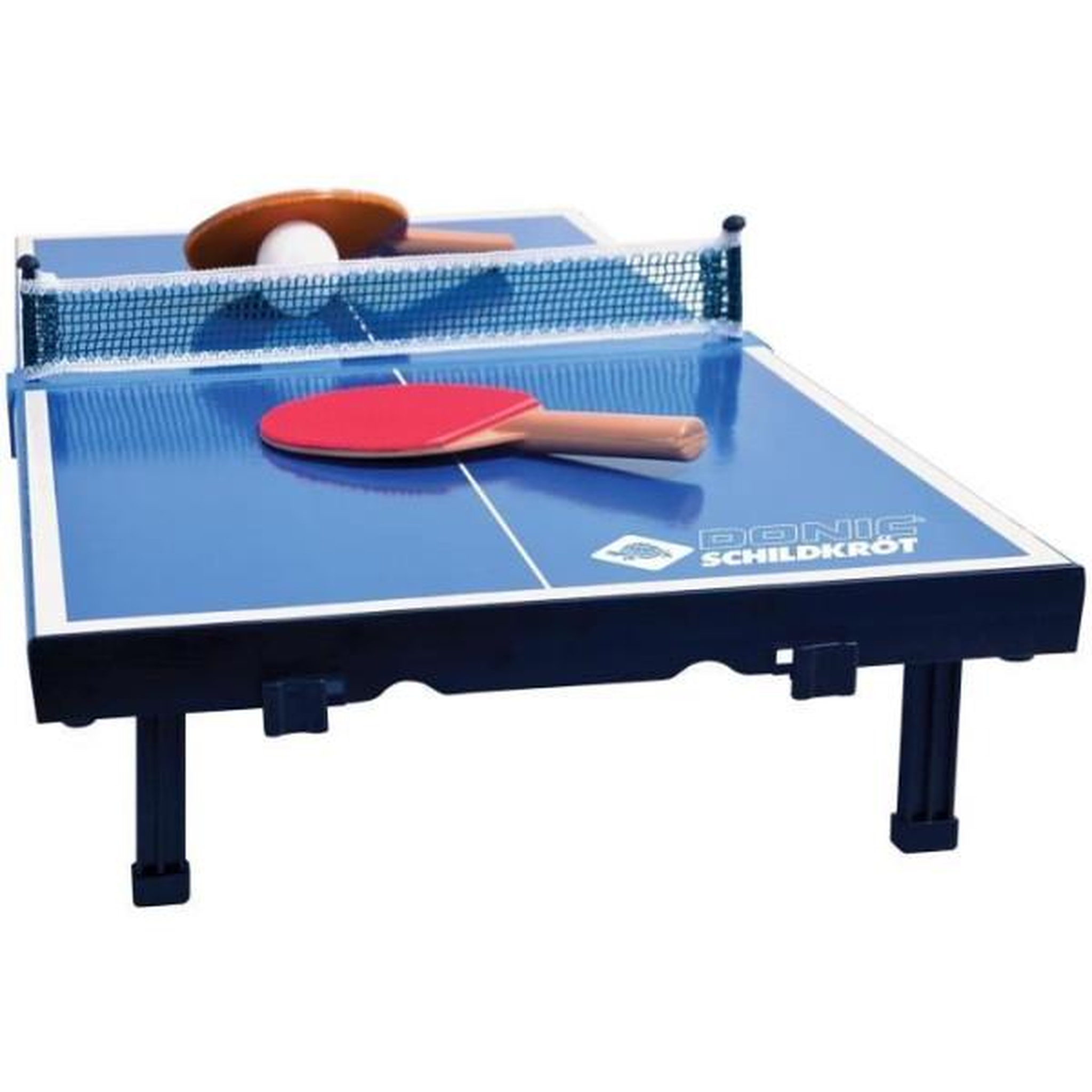 SCHILDKROT Mini table de tennis de table / ping pong - SCHILDKRÖT - 2 raquettes et balle incluses - L 66 x P 33 x H 9 cm