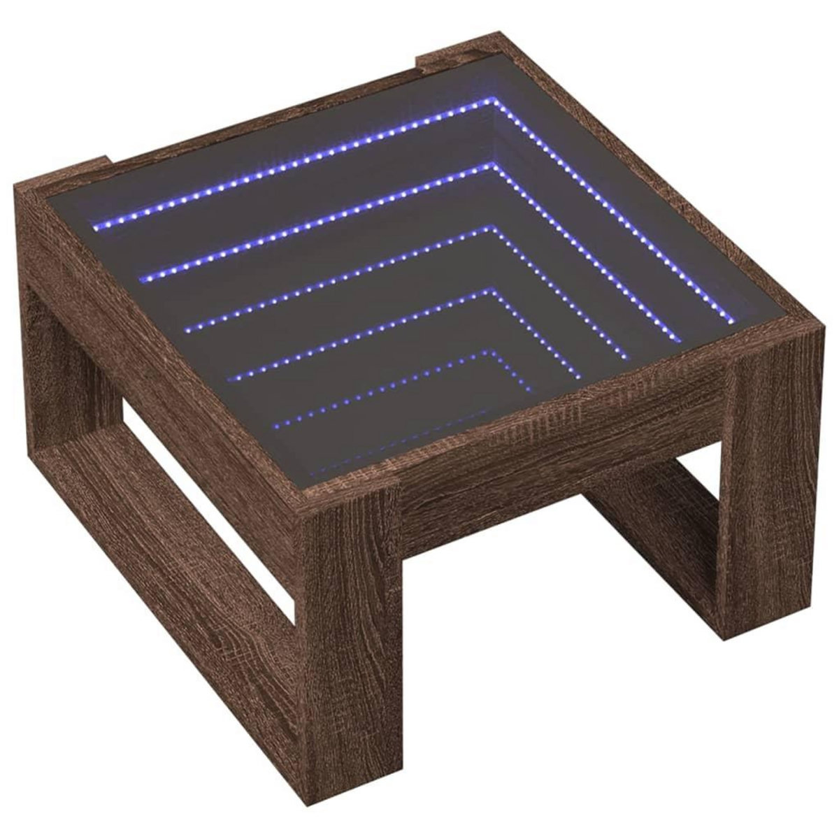 VIDAXL Table basse avec LED infini chene marron 50x53x30 cm