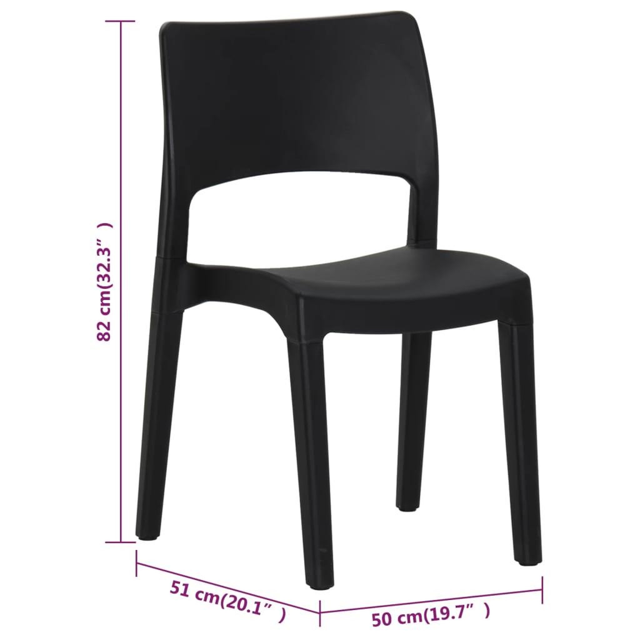 Voir la diapositive 6 : VIDAXL Chaises de jardin lot de 2 Polypropylene Anthracite