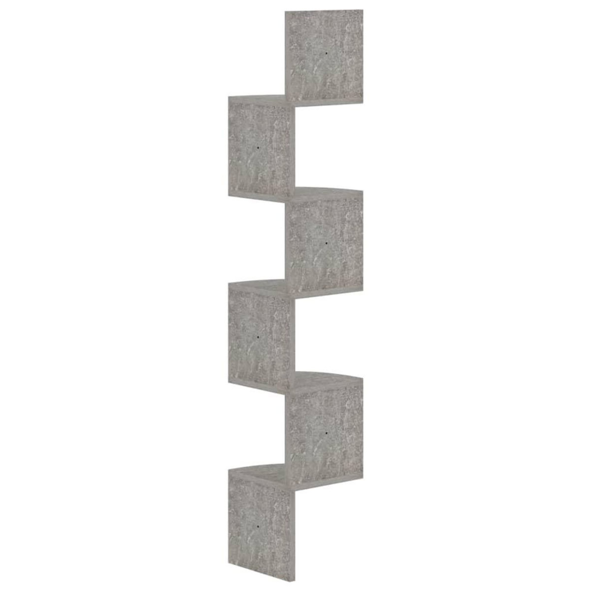 VIDAXL Etagere d'angle murale gris beton 19x19x123cm bois d'ingenierie