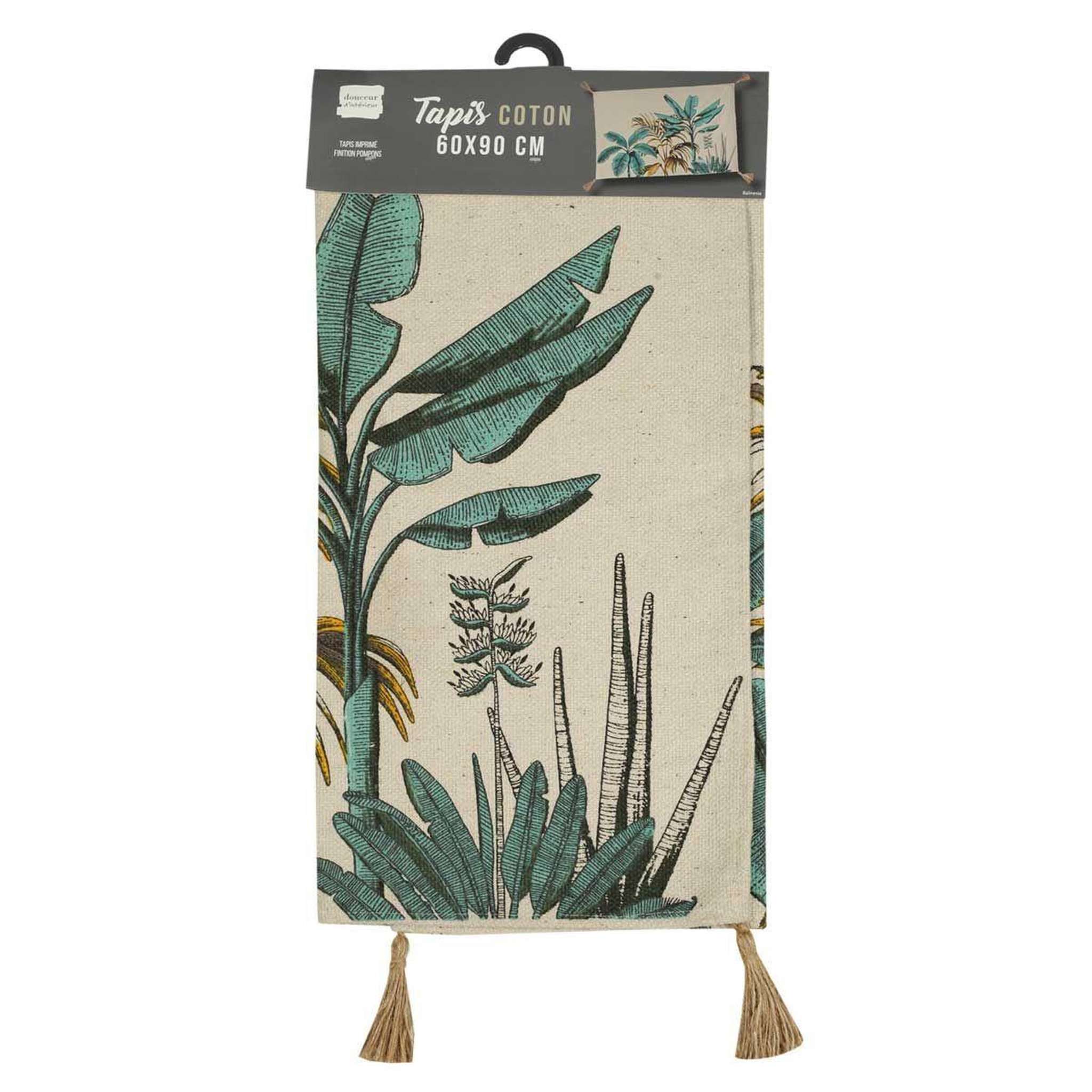 Voir la diapositive 4 : Douceur d'Intérieur Tapis déco à pompons  balinesia  60x90cm naturel