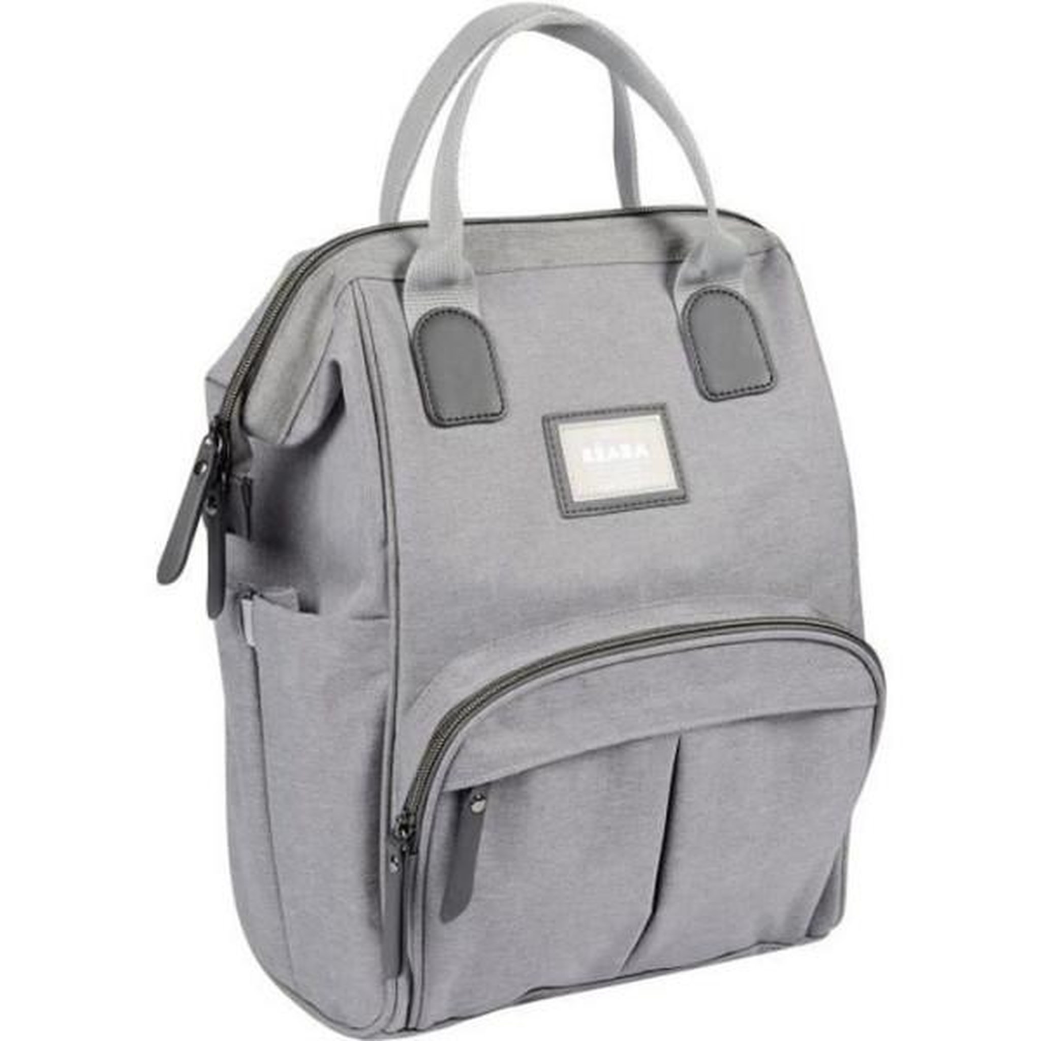 MARKET24 BEABA Sac a Dos a Langer pour Bébé Wellington, Grande capacité de rangement, Tapis a langer inclus, Grande ouverture, Gris