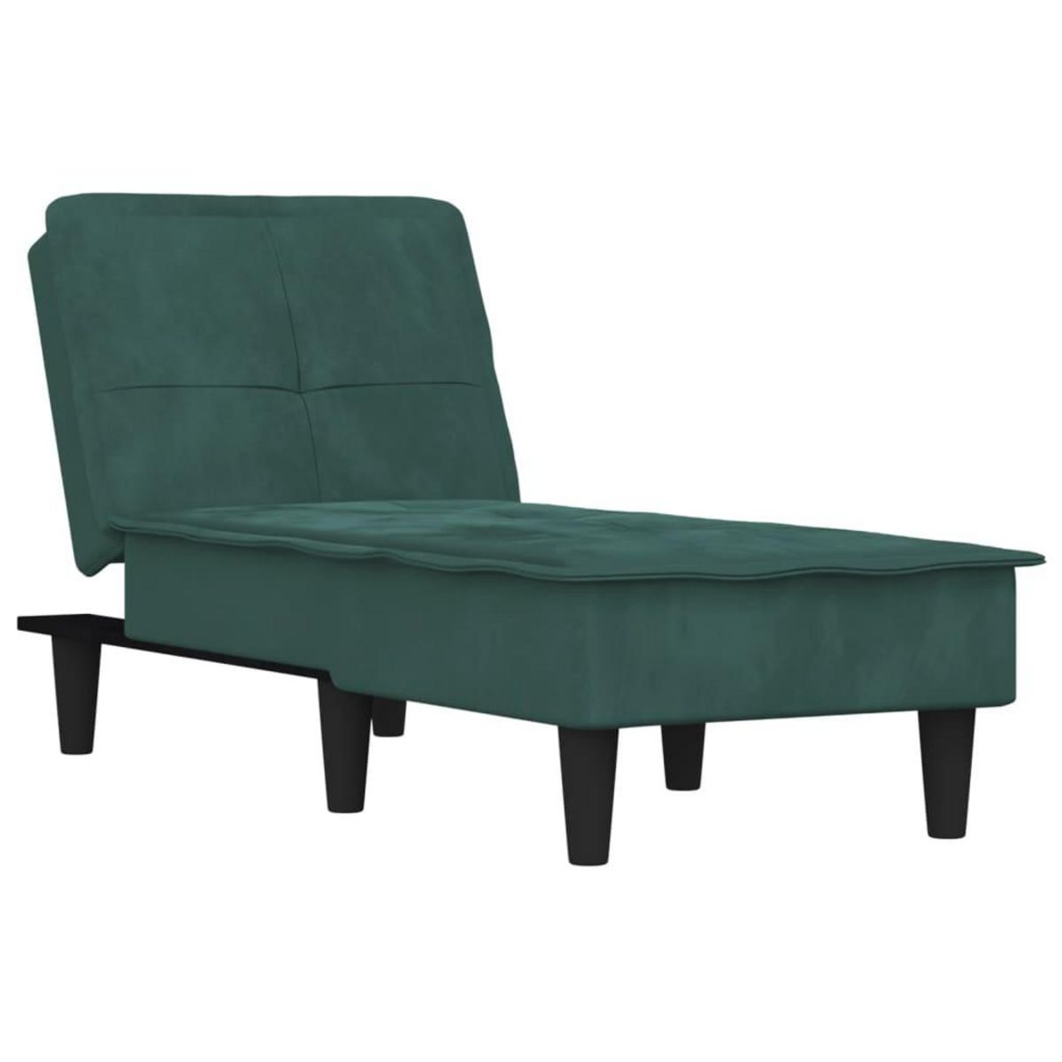 VIDAXL Chaise longue vert fonce velours