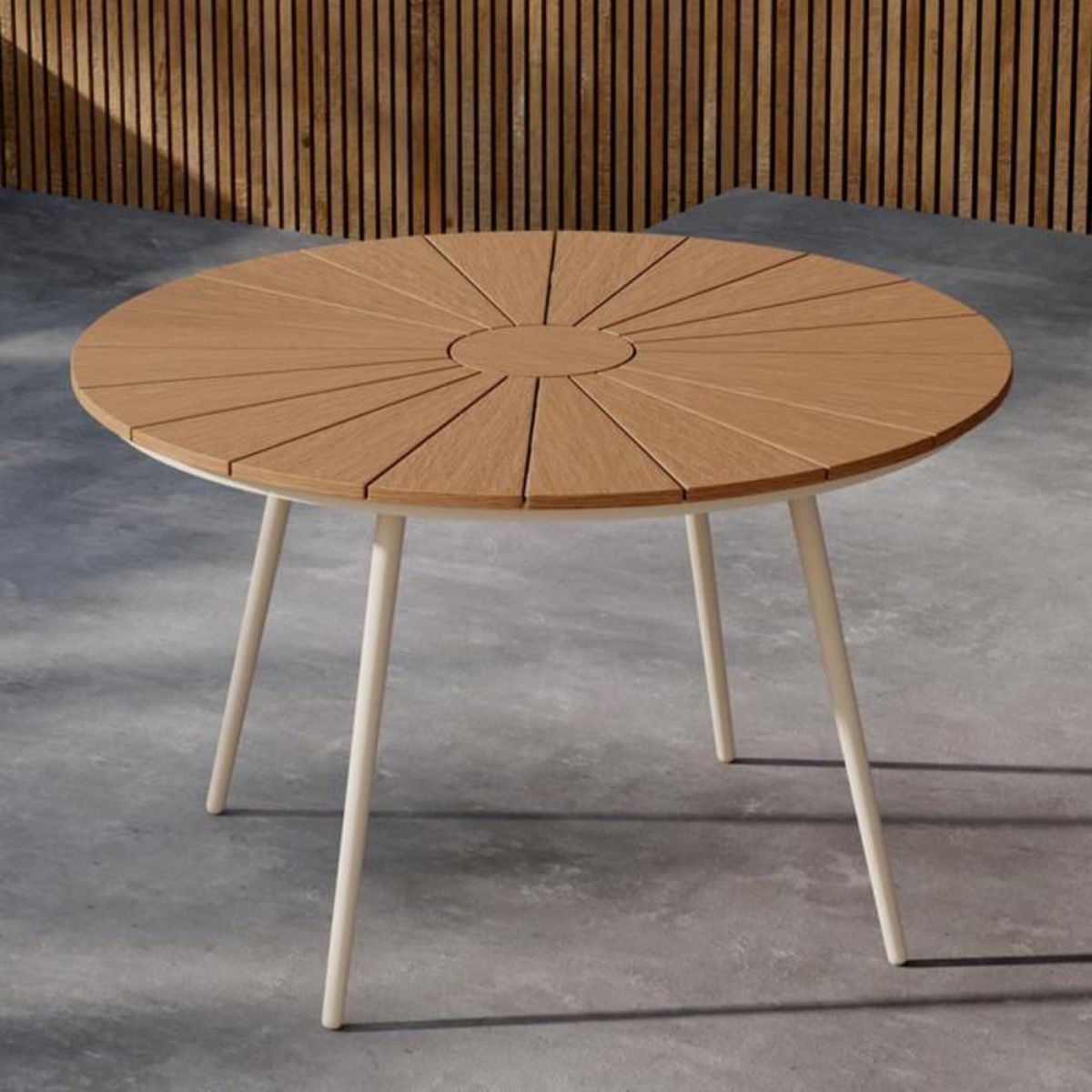 Paris Prix Table de Jardin Design  San Vito  120cm Beige & Naturel